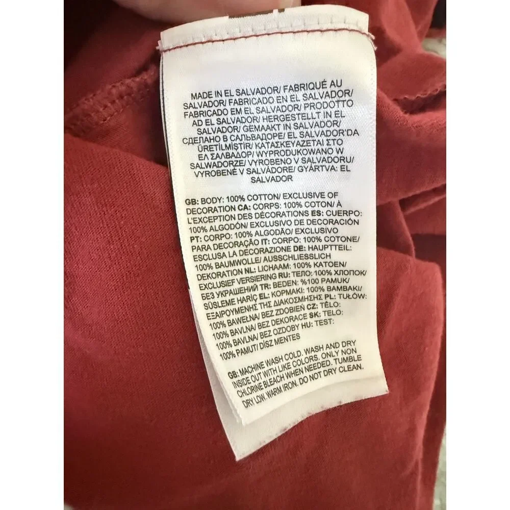 The North Face Mens Shirt Box Logo Graphic T Shirt TNF Iron Red Brick Size Large - Picture 5 of 5